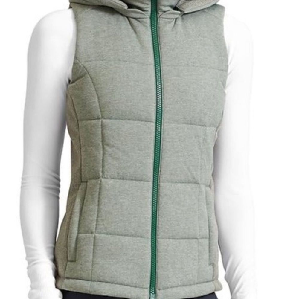 Athleta Jasper Green Zipper Closure Puffer Vest Women’s Size Small